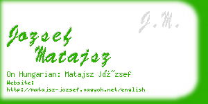 jozsef matajsz business card